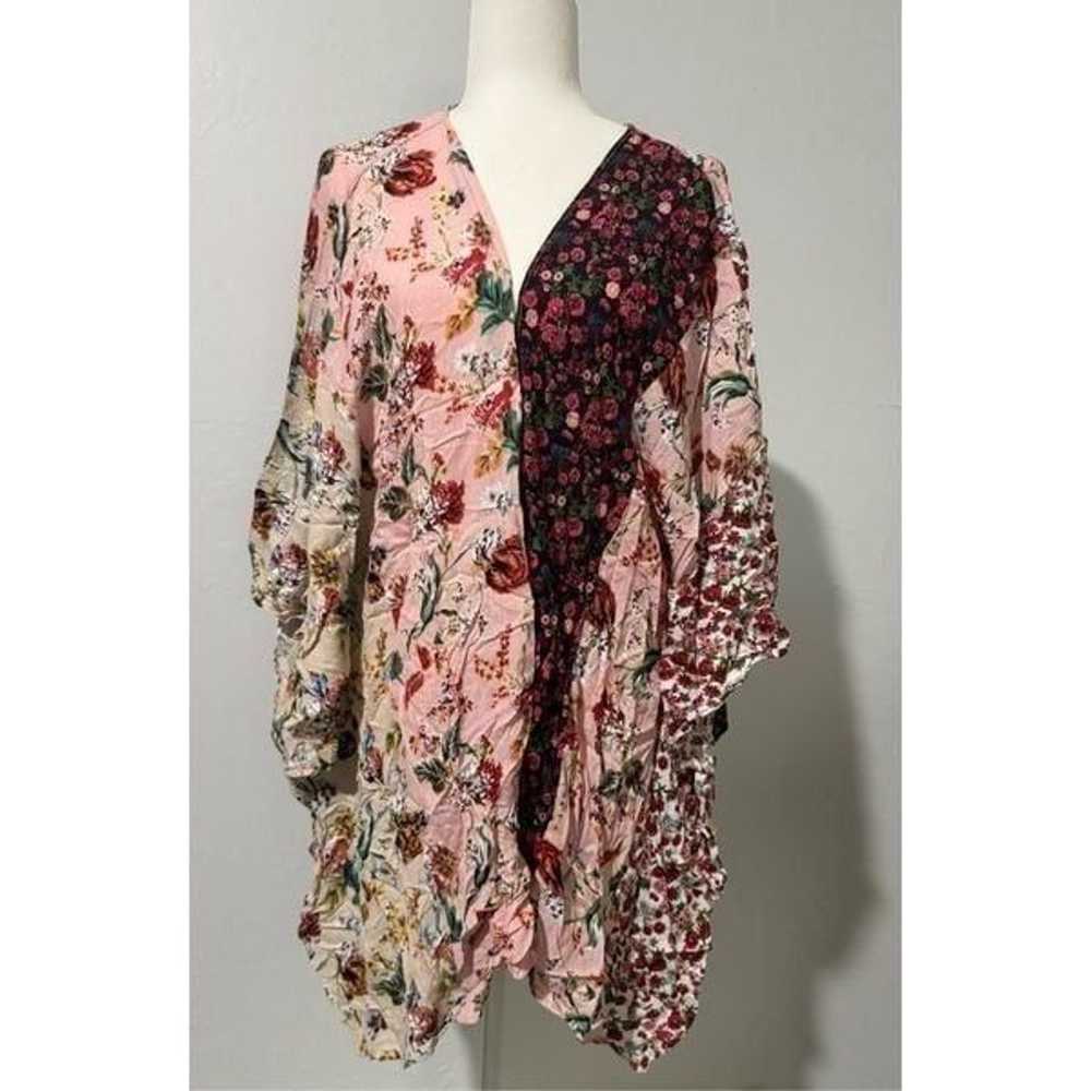 Umgee Mixed floral print short sleeve Kimono 1xl/… - image 2