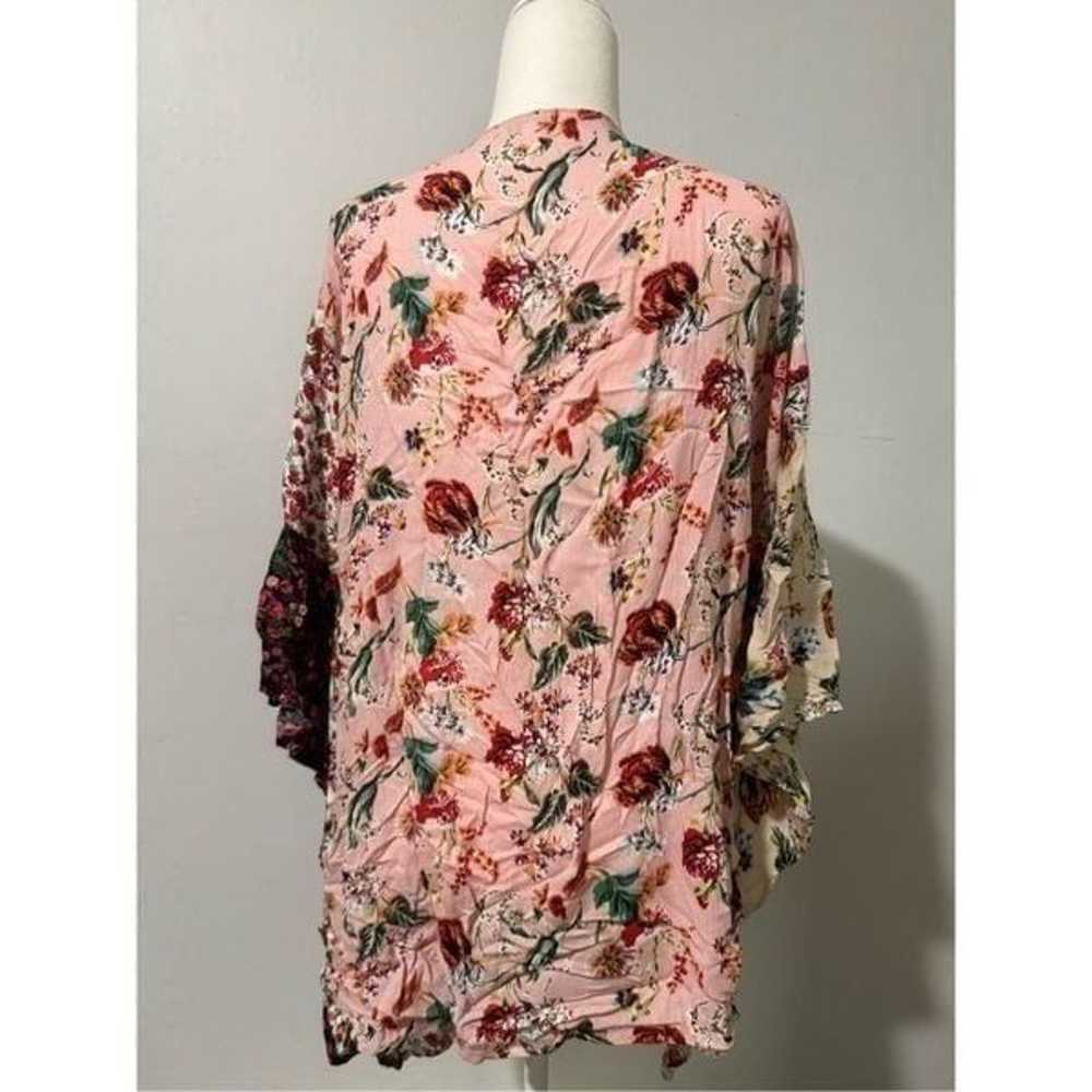 Umgee Mixed floral print short sleeve Kimono 1xl/… - image 4