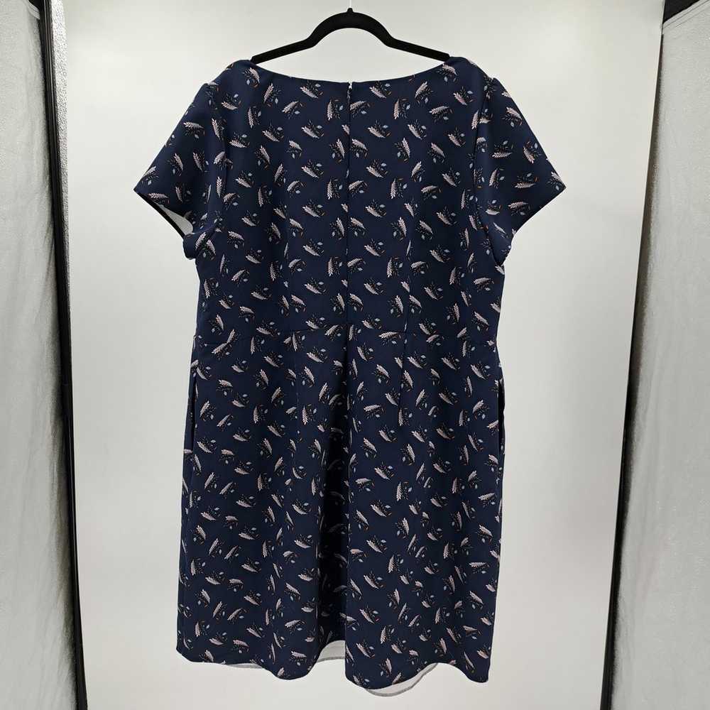 LOFT Fit & Flare Dress Plus 22 Feather Leaf Print… - image 6