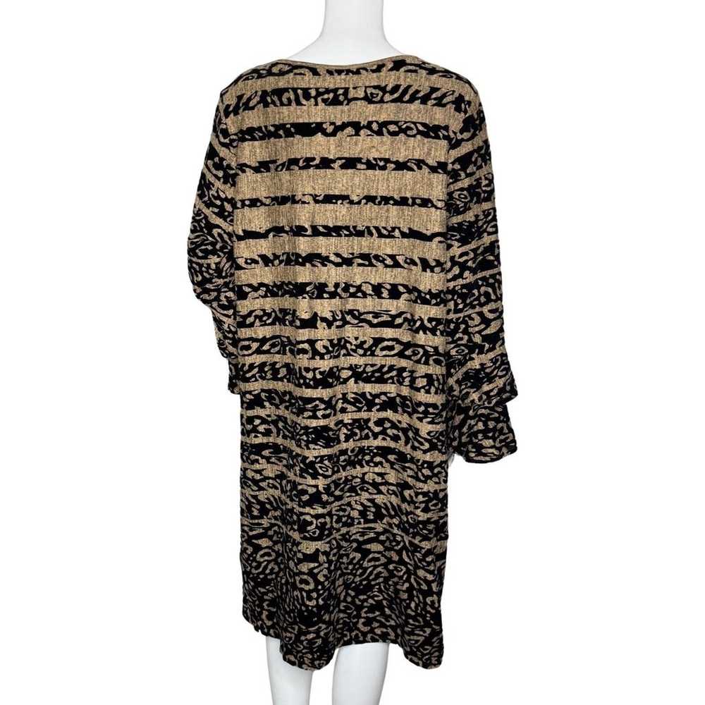 Tacera Dress Women 2X Brown Black Stripe Cheetah … - image 4