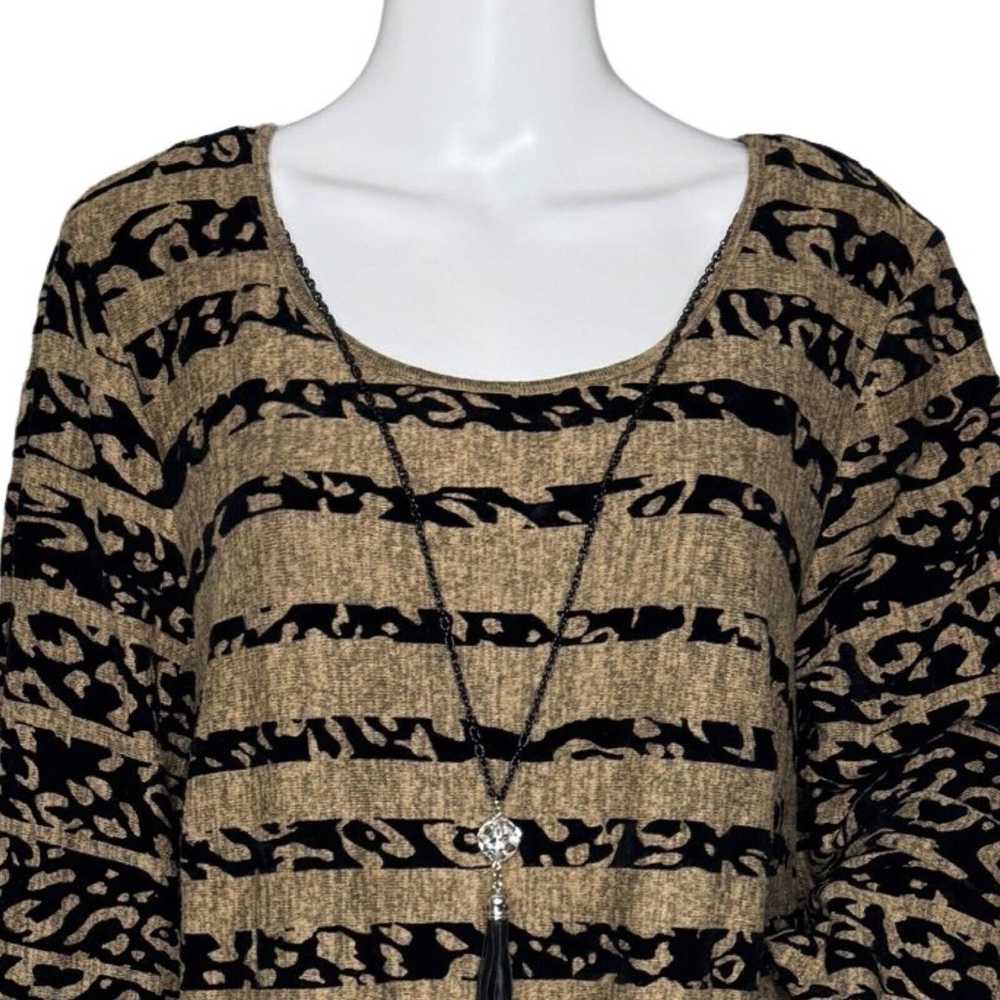 Tacera Dress Women 2X Brown Black Stripe Cheetah … - image 5