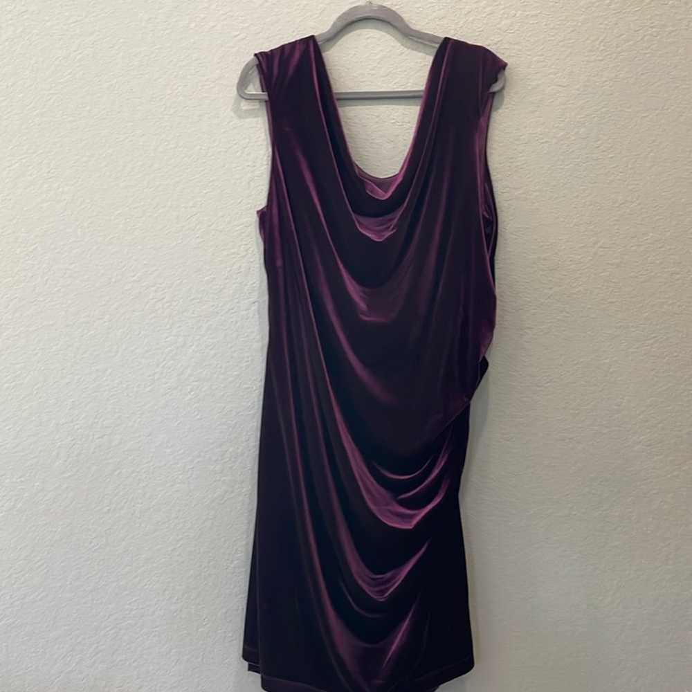 Vince Camuto velveteen purple ruched dress - image 1