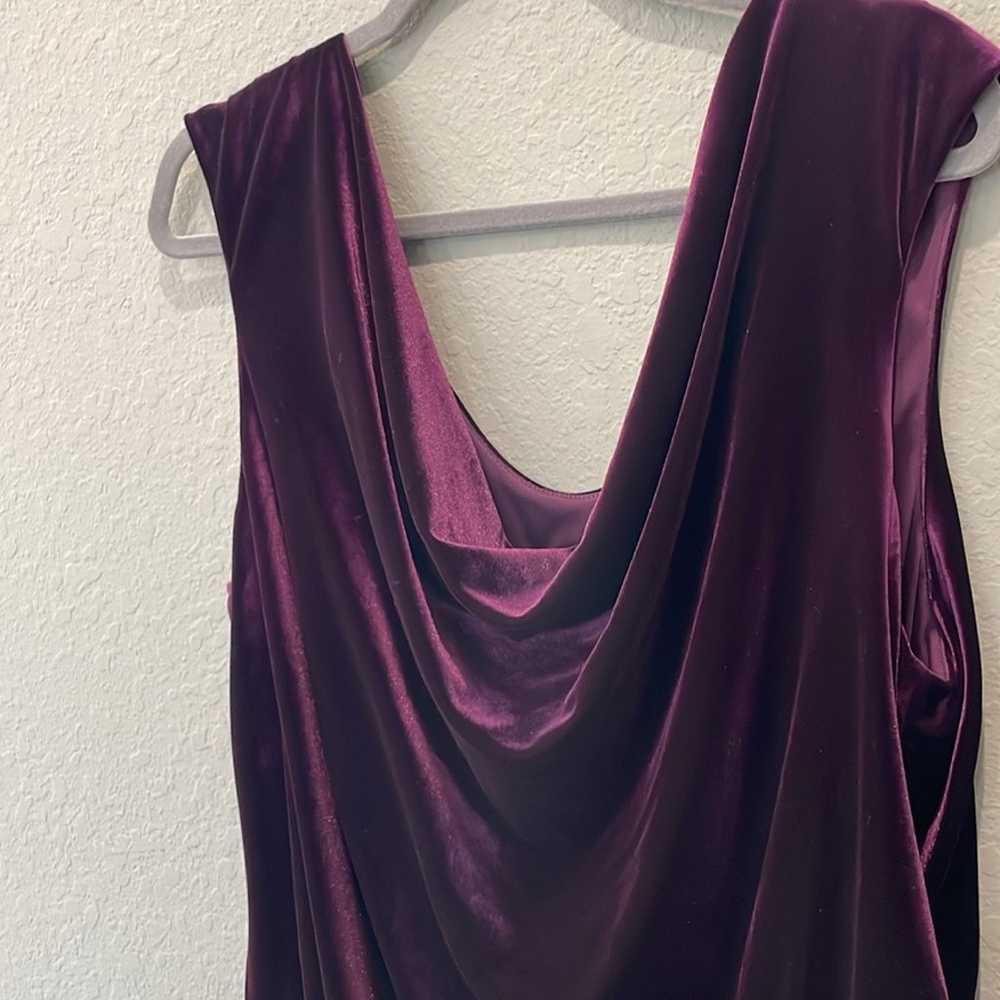 Vince Camuto velveteen purple ruched dress - image 2