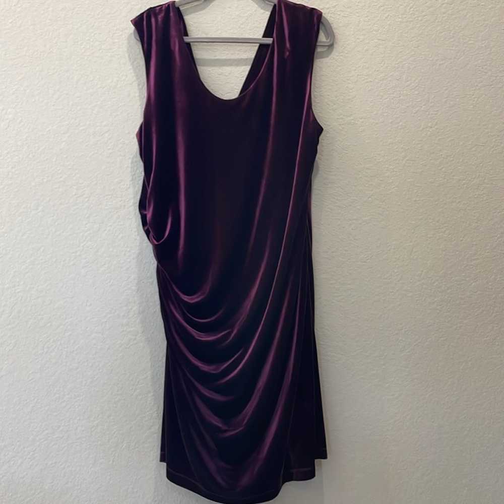 Vince Camuto velveteen purple ruched dress - image 6