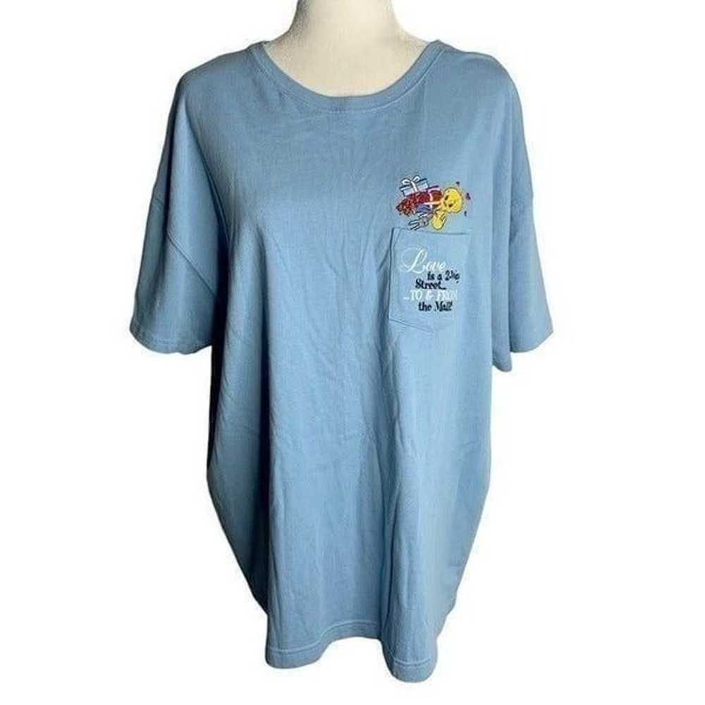 Vintage Y2K Warner Bros Tweety Bird T Shirt XL Bl… - image 1