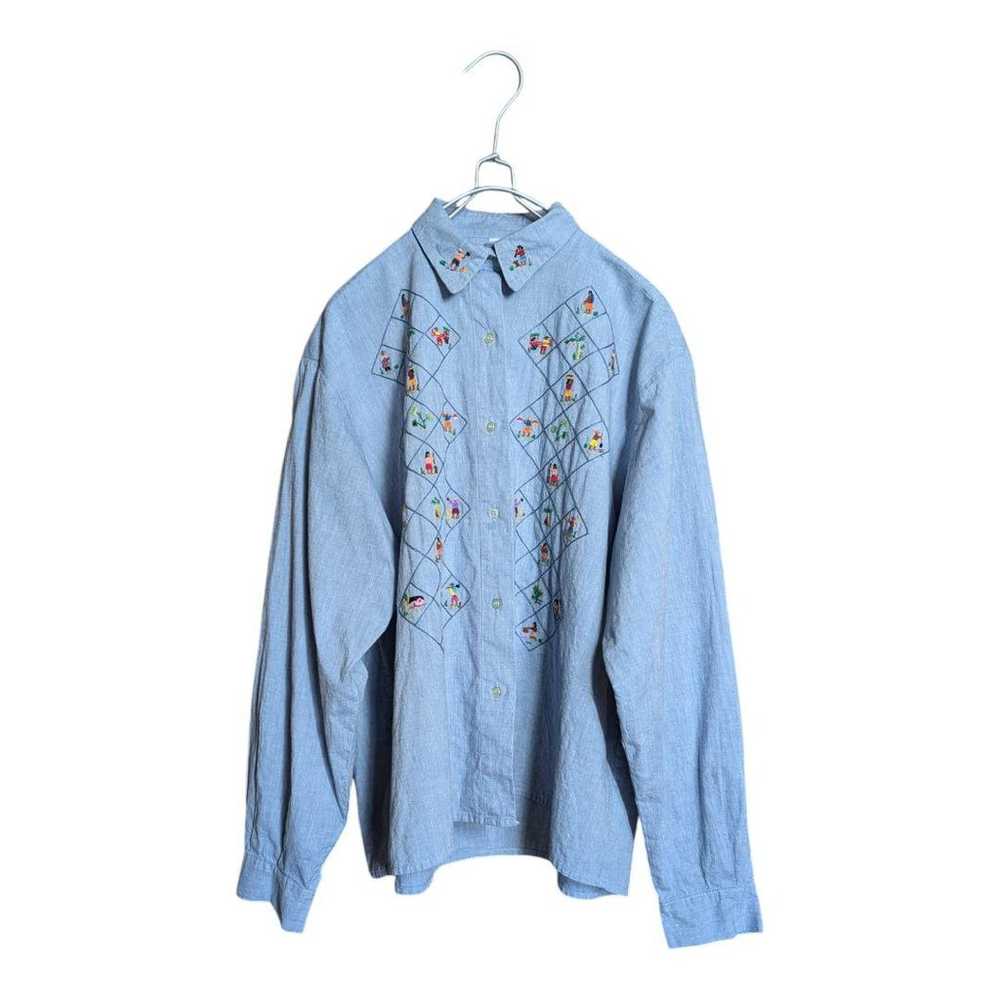 Shambray shirt, cute embroidery, vintage equivale… - image 2