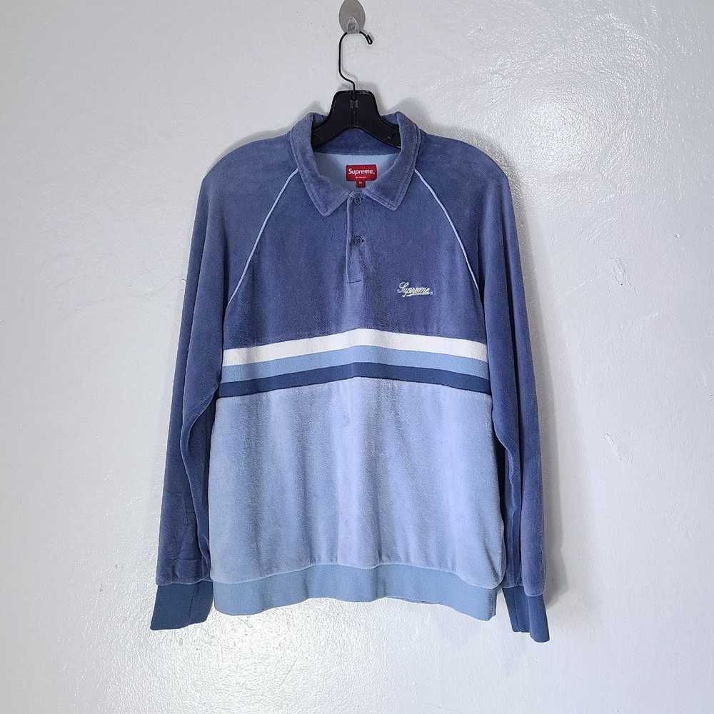 Supreme Supreme Velour Polo Stripe Raglan Long Sl… - image 2