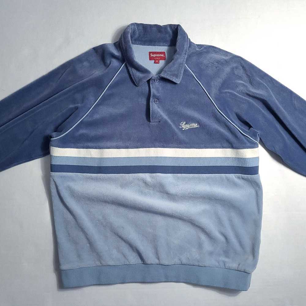 Supreme Supreme Velour Polo Stripe Raglan Long Sl… - image 8