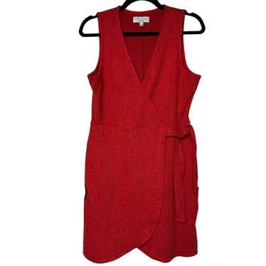 Madewell Texture & Thread Small Red Wrap Dress - image 1