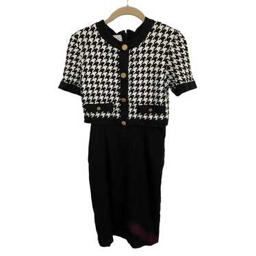 Vintage Talbots Depeche Houndstooth Bodycon Dress 