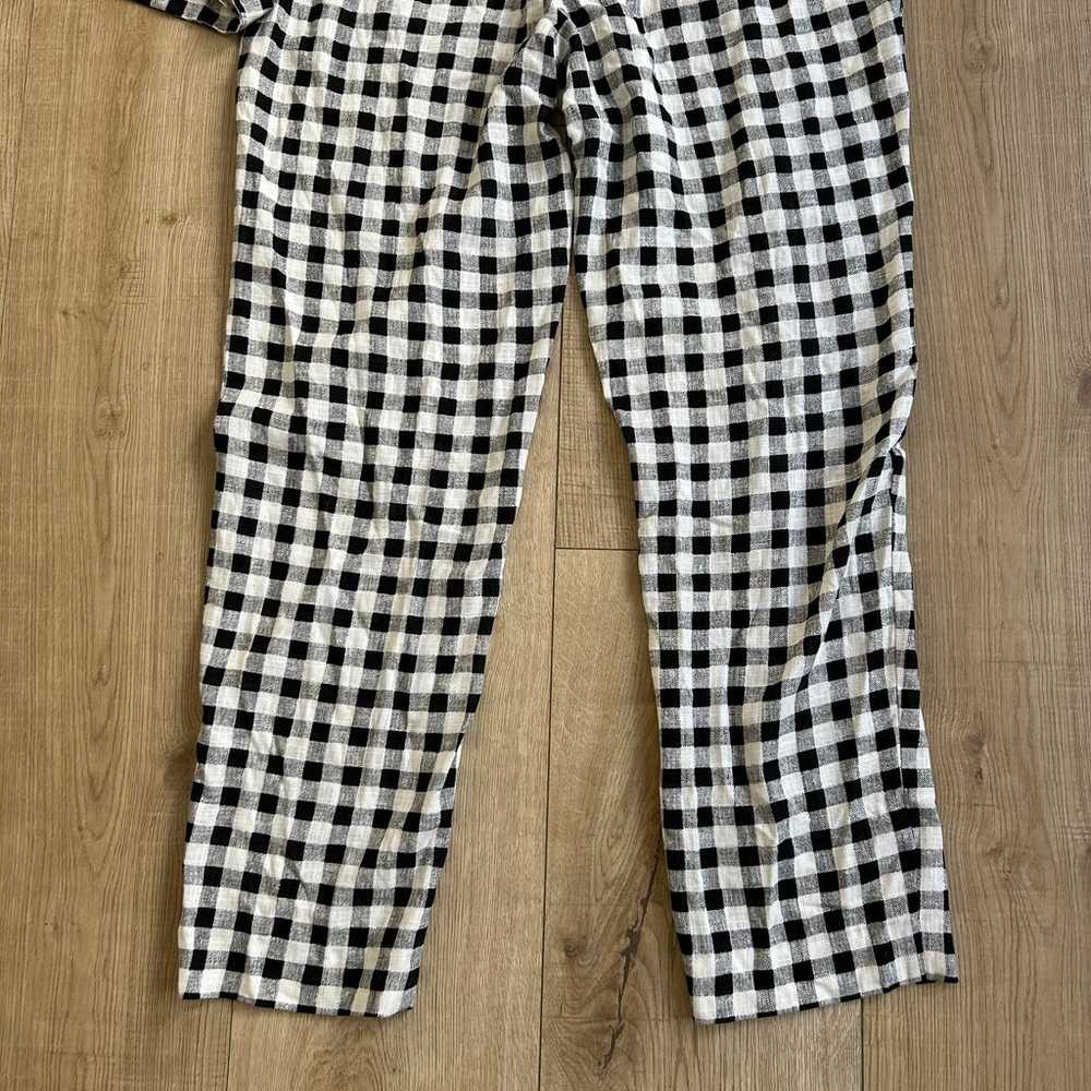 Zara black and white gingham cutout jumpsuit Sz S - image 11