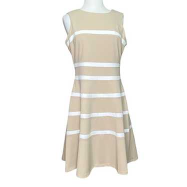 Tommy Hilfiger Beige and White Striped Dress Size… - image 1