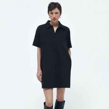 ZARA short-sleeved polo neck one-piece dress in b… - image 1