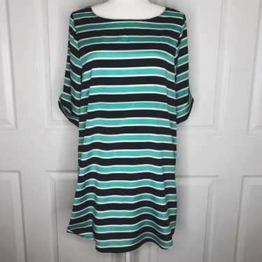 Everly blue \ green striped shift dress