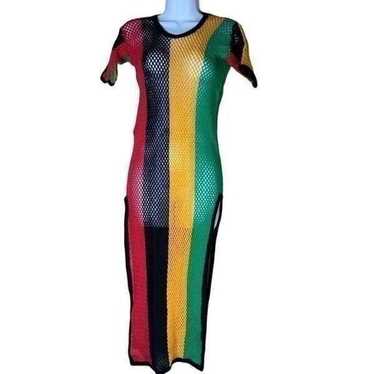 RTS Rasta Mesh knit Dress/Cover Up