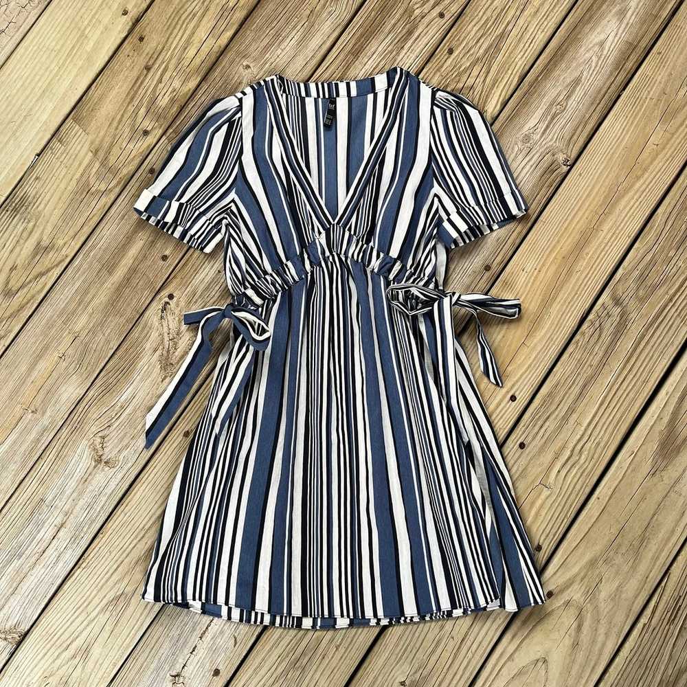 Zara TRF Collection Blue, White And Black Striped… - image 1