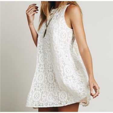 Free People White Crochet Dress Size Large