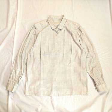 【Aquascutum】80s checkered pleated blouse/shirt in… - image 1