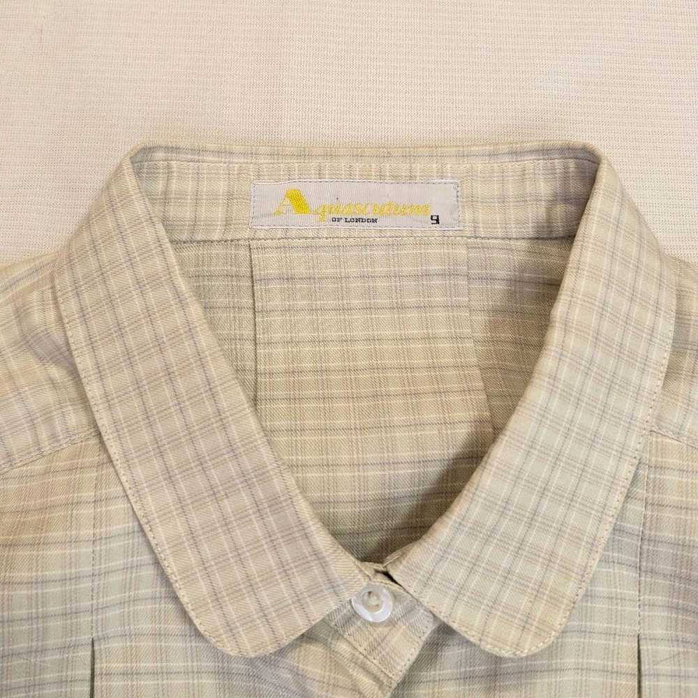 【Aquascutum】80s checkered pleated blouse/shirt in… - image 4