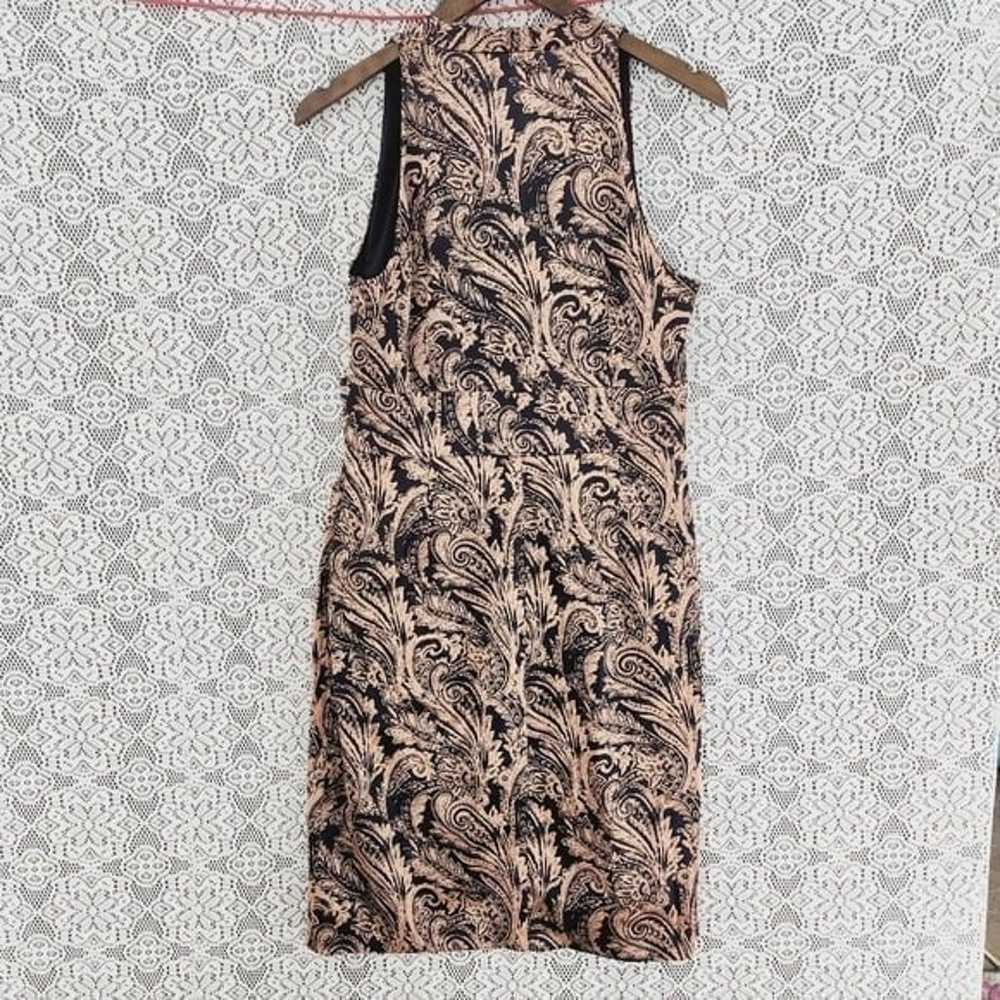 Evan Picone V wrap high neck paisley sheath dress… - image 2