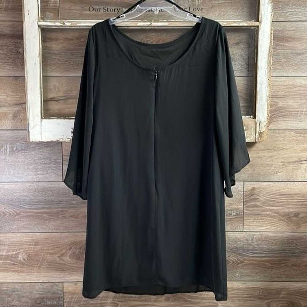 AB STUDIO Ladies Little Black Flowy Dress Size La… - image 2