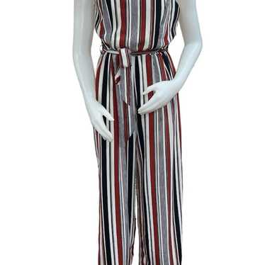 Monteau Striped Sleeveless Jumpsuit XL