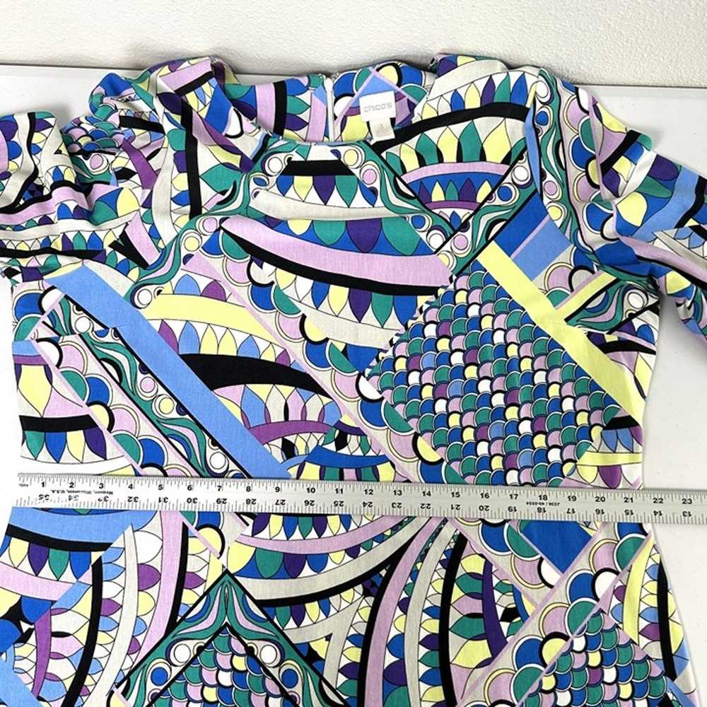 Chicos Dress Size XL 3 Purple Blue Abstract Geome… - image 11