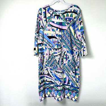 Chicos Dress Size XL 3 Purple Blue Abstract Geome… - image 1