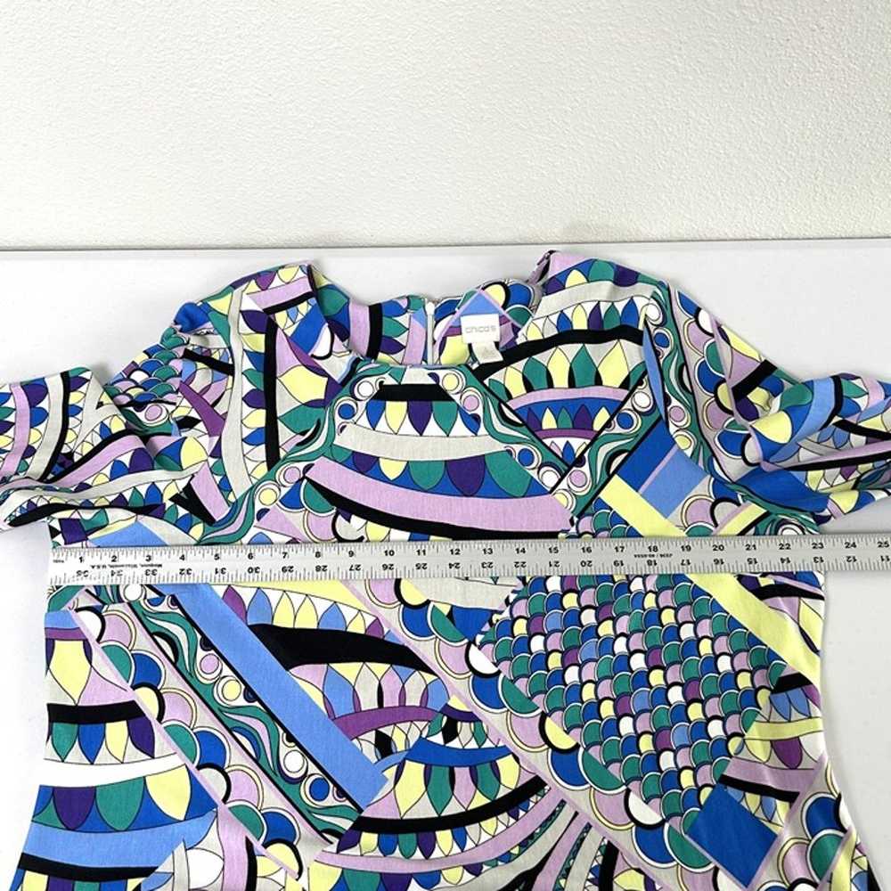 Chicos Dress Size XL 3 Purple Blue Abstract Geome… - image 8