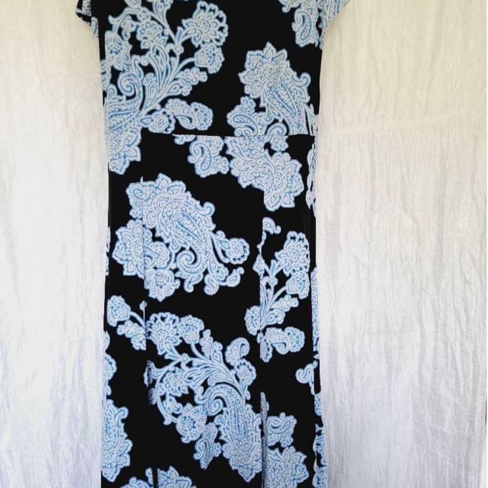 Women's Croft & Barrow XL Black Blue floral stret… - image 3