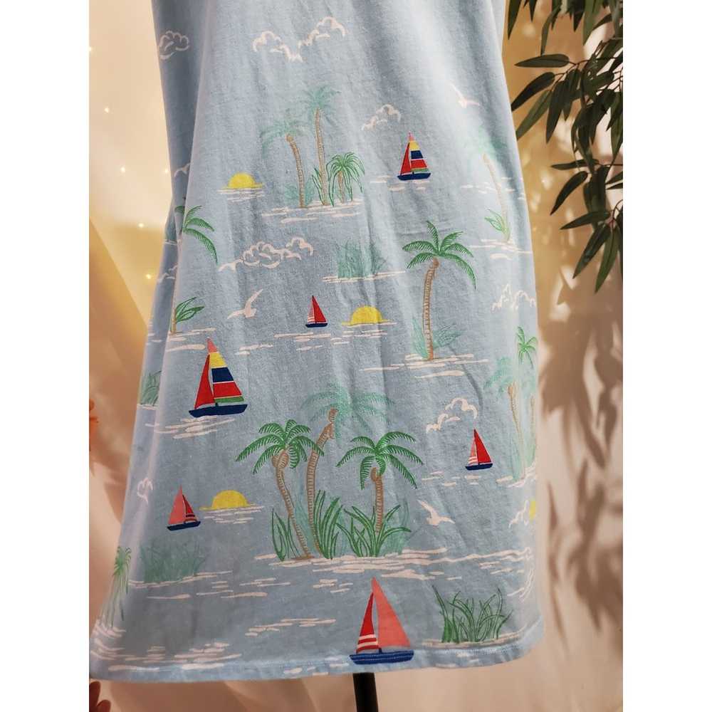 Lands End Sailboat Sleeveless Palm Tree Dress Siz… - image 7