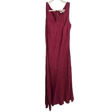 Spiegel 100% Linen Dress 16 Long Maxi Dark Pink S… - image 1