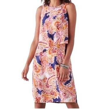 J. Jill Paisley Sleeveless Layered Dress Multicolo