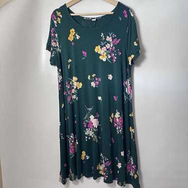 Old Navy Dress Swing Short Sleeve Floral Jersey K… - image 1