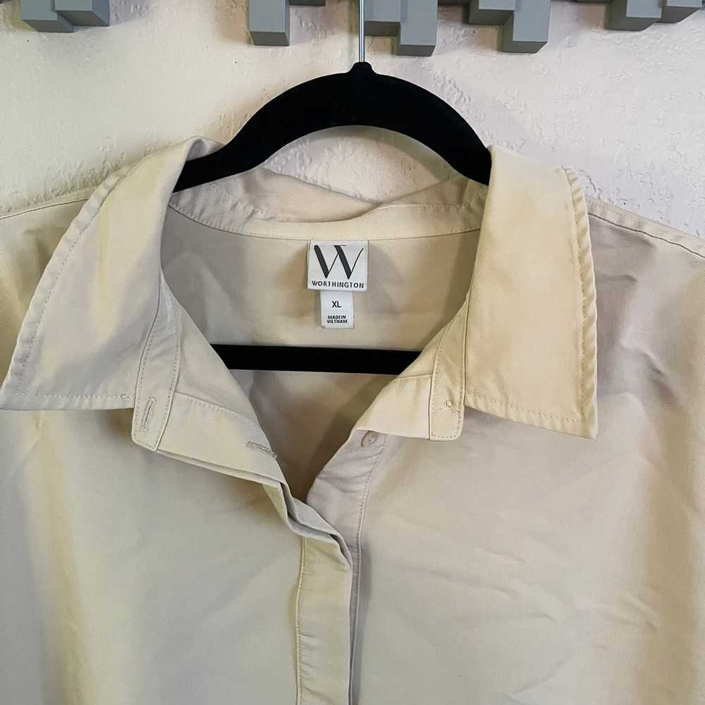 Worthington beige shirt dress, XL - image 3