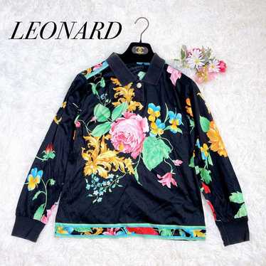 Gorgeous ✨ Leonard Polo Shirt Flower Pattern Black