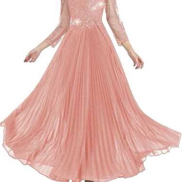 Womens Pink Sequined Evening Dress Gown Plus 22 - image 1