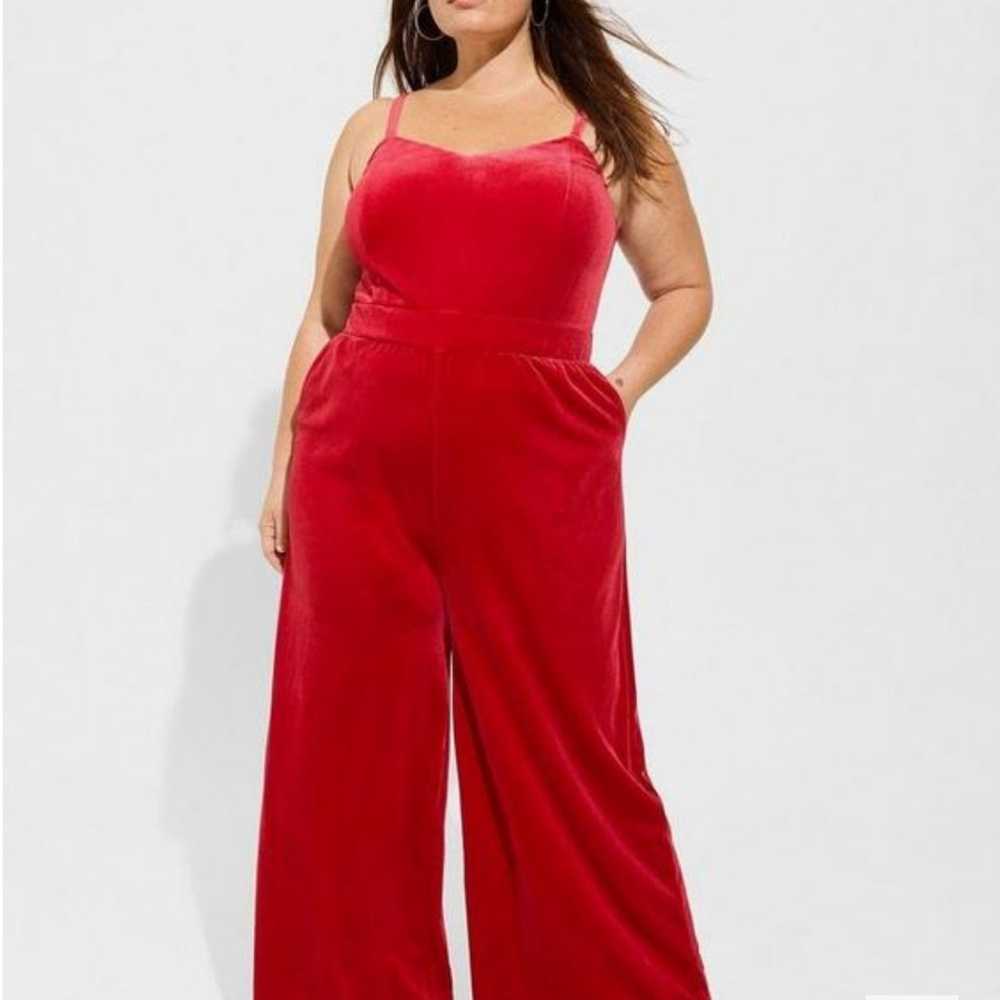 Torrid Velvet Wide Leg Jumpsuit 2X - image 1