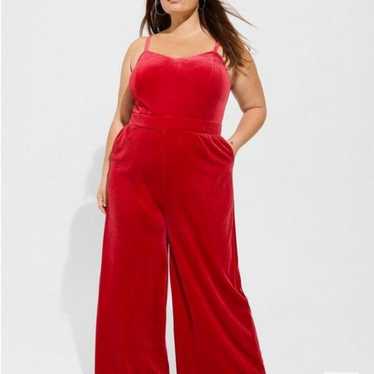 Torrid Velvet Wide Leg Jumpsuit 2X - image 1