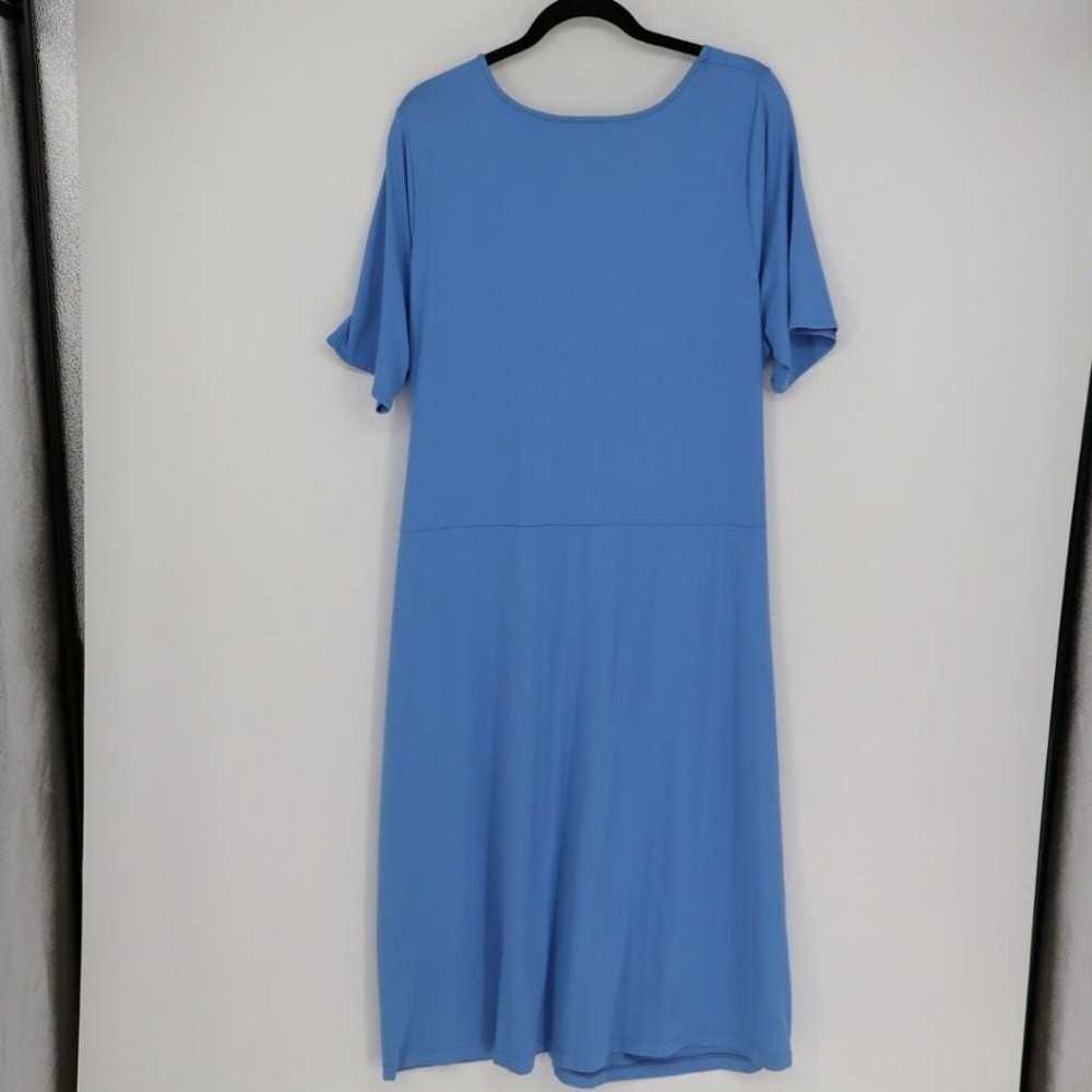 Talbots Women's Blue Faux Wrap Midi Dress Size 2X… - image 11