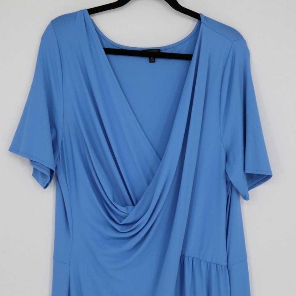 Talbots Women's Blue Faux Wrap Midi Dress Size 2X… - image 2