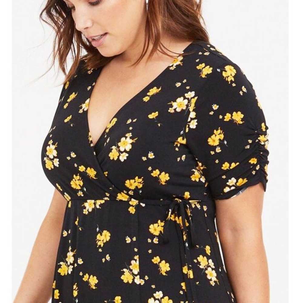 Torrid 2 Sunny Bloom Midi Studio Knit Wrap Dress … - image 4