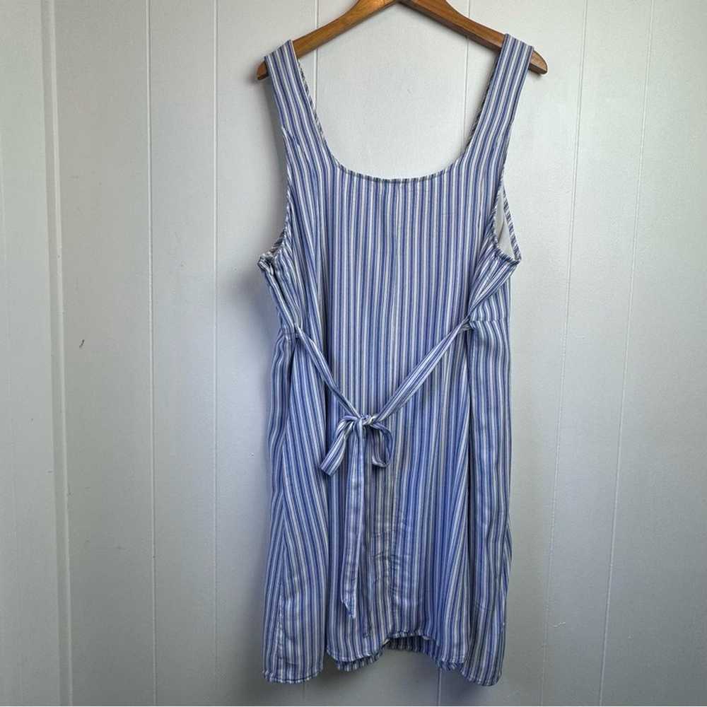 American Eagle Blue & White Striped Button Front … - image 11