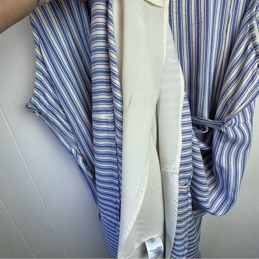 American Eagle Blue & White Striped Button Front … - image 12