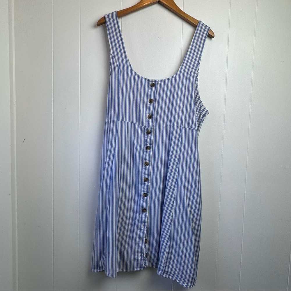 American Eagle Blue & White Striped Button Front … - image 8