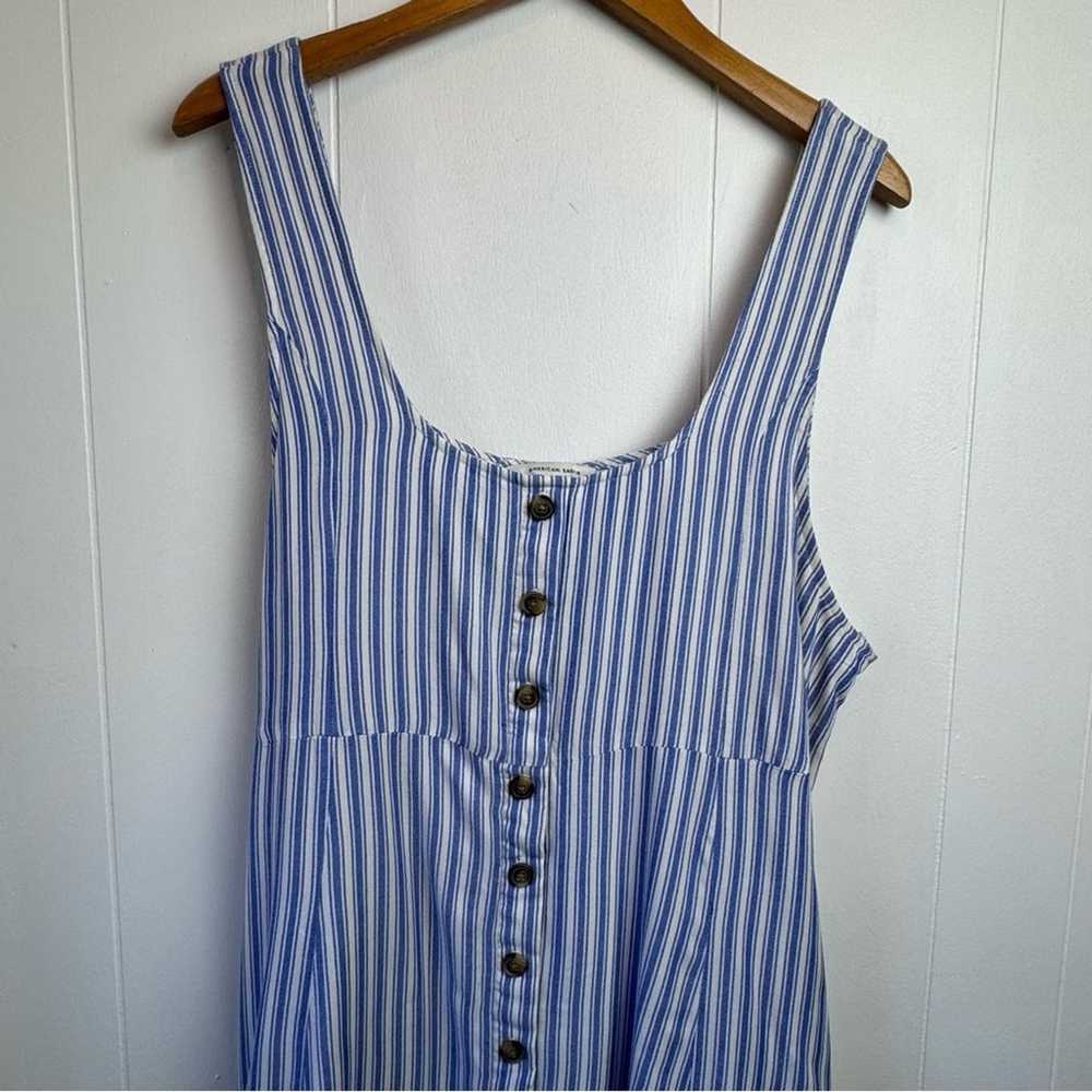 American Eagle Blue & White Striped Button Front … - image 9