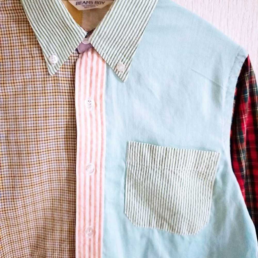 D221731 BEAMS BOY Checkered Panel Shirt - image 4