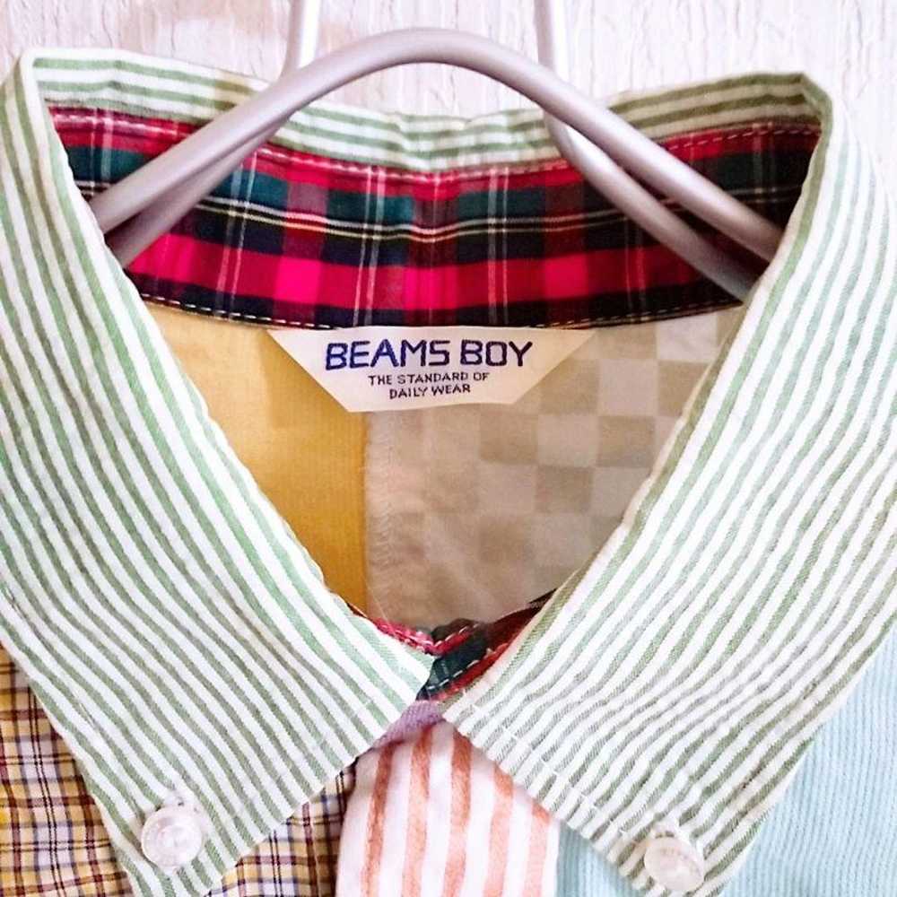 D221731 BEAMS BOY Checkered Panel Shirt - image 8