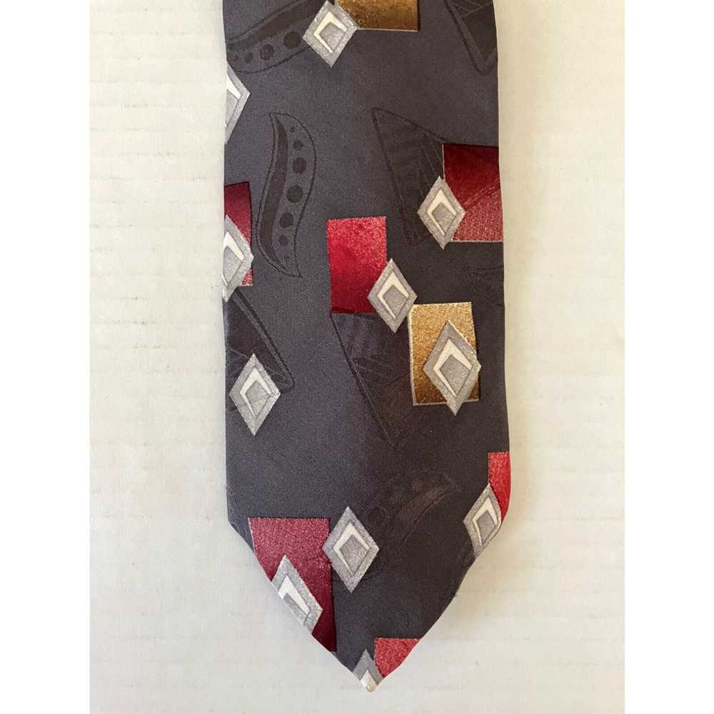 Vintage Unbranded 100% Silk Men's Necktie Tie Gra… - image 1