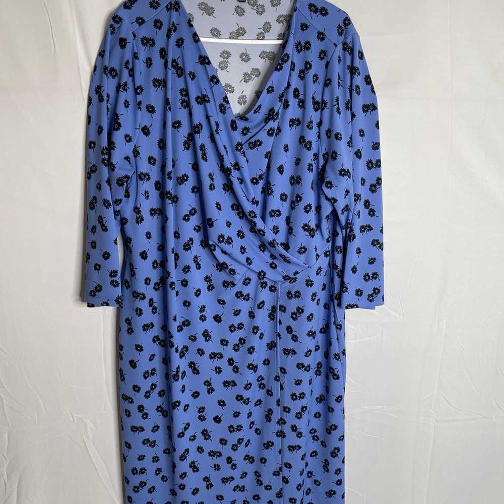 Talbots Womems Plus Size 2X Faux Wrap Midi Dress … - image 1